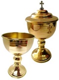 Chalice and ciborium (gold plated)