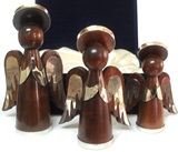 Trio of angels (walnut wood)+ Case