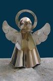 Angelito con corona - bao en plata