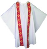 White Chasible with Red Details