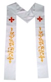 White Stole with Golden Embroidery