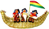 Totora raft with musicians (medium)