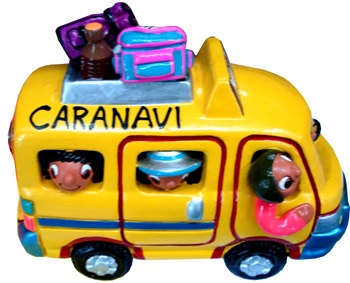 Minibus with andean figures