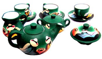 Juego de té  Cholitas del valle  - verde