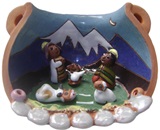 Nativity scene in ceramic pot - Polished