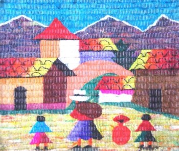 壁掛け「村の風景」