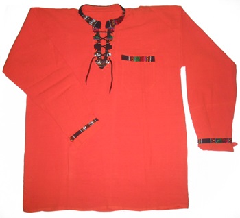 Shirt with awayo details- orange