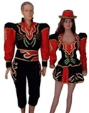 Traje de caporal en modelo Torero color Rojo para hombre