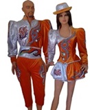 Traje de caporal color Naranja para hombre