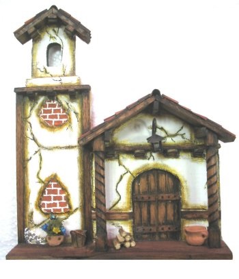 Retablo casita con torre