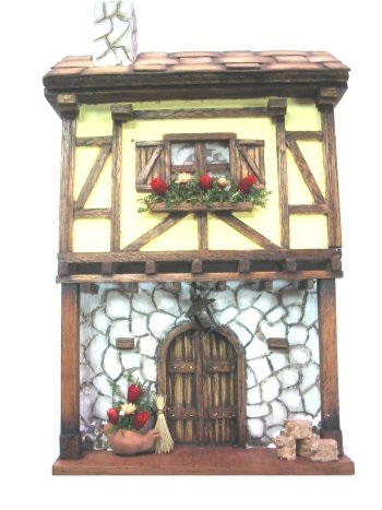 Wooden house with stone facade
