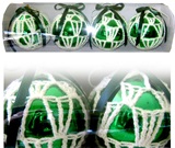 Christmas Adorments - Green Knitted Balls