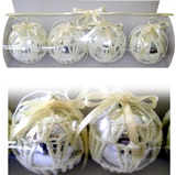 Christmas Adorments - Ivory Knitted Balls