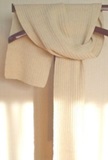 100% Alpaca Patent Scarf - White