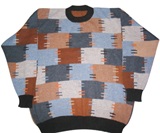 Alpaca sweater - blue squares