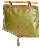Sac  Main en Cuir de Lama - Vert