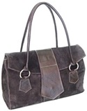 Sac  Main en Cuir de Lama   Tessuto   - Noir