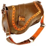 Sac  Main en Cuir de Lama    Satchel   - Marron