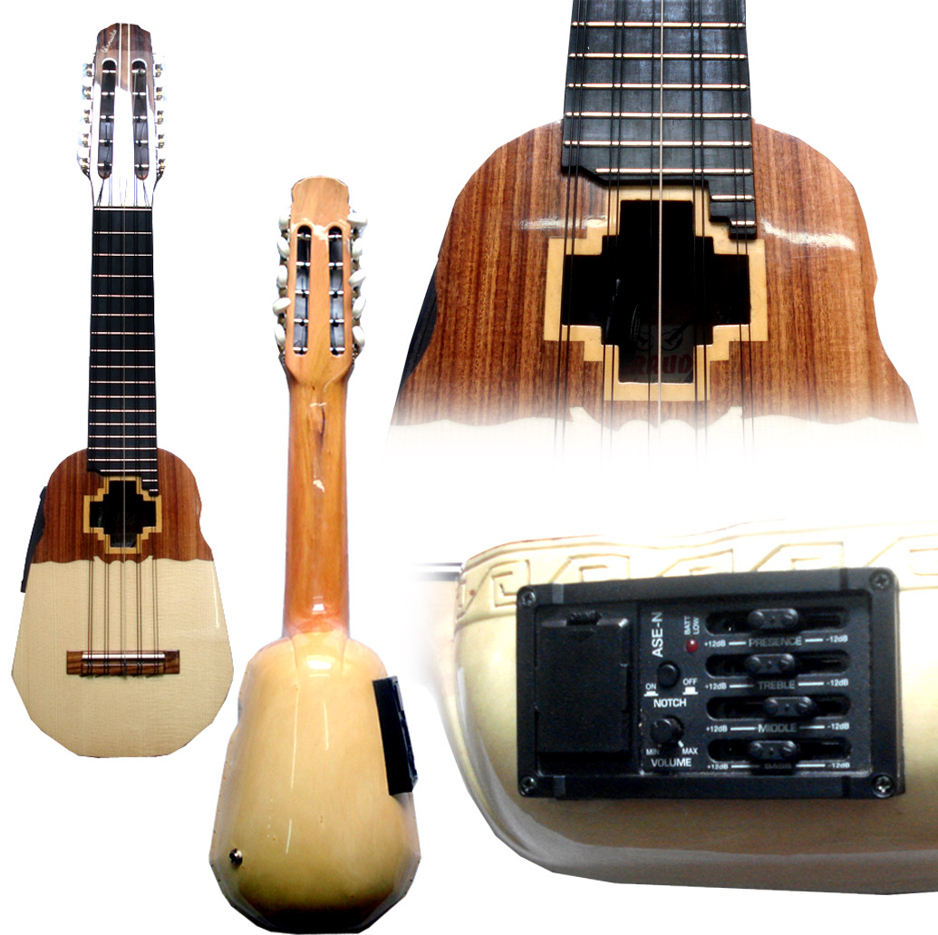 Elektroakustisches Konzert-Charango - kreuzförmig schalloch