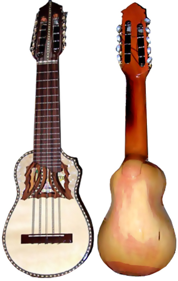 H. Cerrudo Profi - Charango aus Naranjilloholz mit Schmetterling