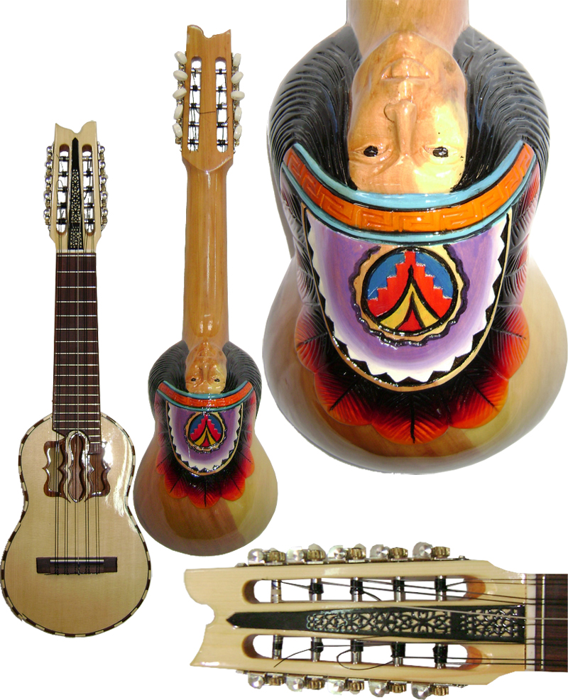 Professional Charango with paited carving|Bolivia|Bolivia