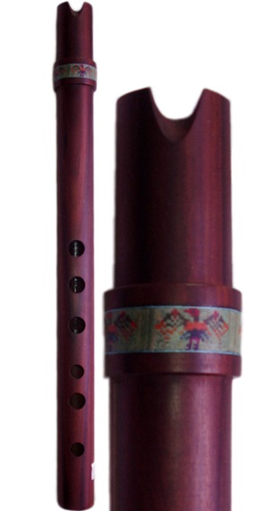 Quena with Edged Ring  - Jacaranda Wood