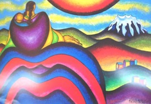  Madre Aymara mirando al T ata Illimani  Litograph