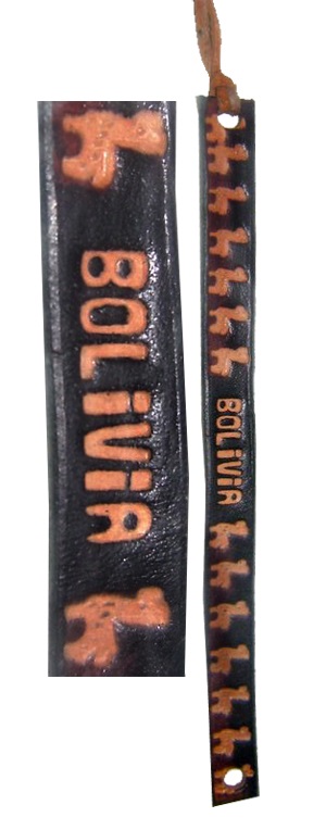 Leather wristband   Llamas  