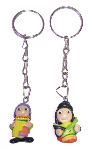 2 Key Chains Andean Cholitos