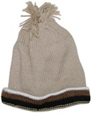 Alpaca cap for kids- beige with pompons