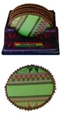 Coasters made of green awayo
