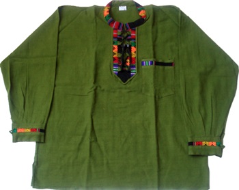 Chemise avec détails en awayo - vert