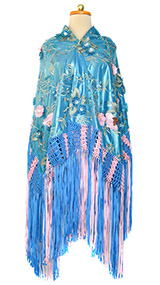 Cholita shawl with silk macram - Larama