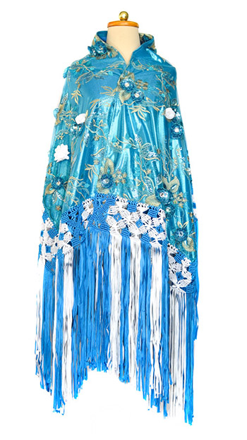 Cholita shawl with silk macramé - Laqampu 