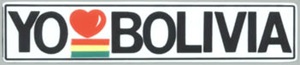 Aziehbild: rechteckig, Text:  I love Bolivia 